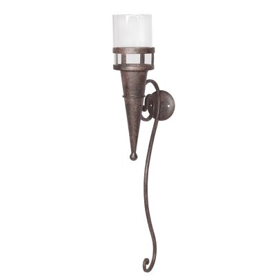 Wall sconce with glass, antique brown -57 cm