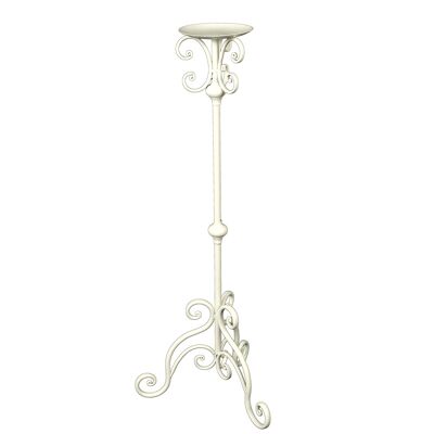 Bougeoir blanc antique -(H)80 cm