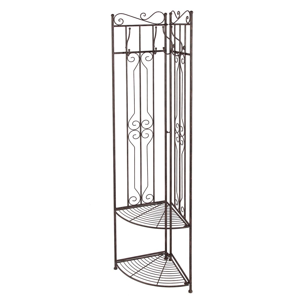 Mensola angolare per armadio in marrone antico, 165 cm