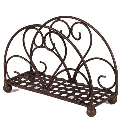 Antique brown iron napkin holder