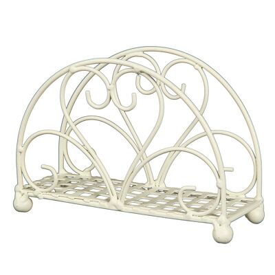 Antique white iron napkin holder
