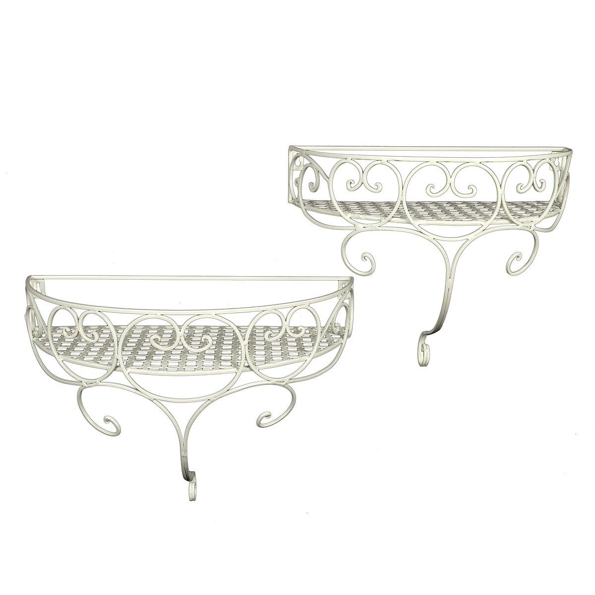 Set di mensole da parete bianche antiche