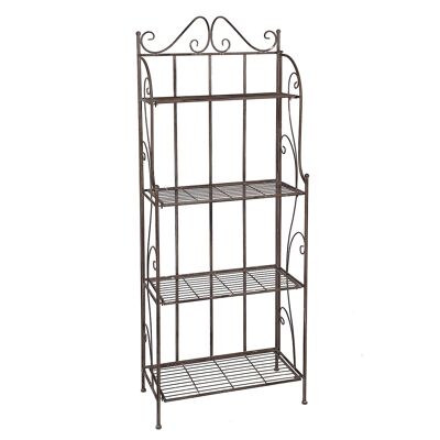 4-shelf bookcase in antique brown - 162 cm