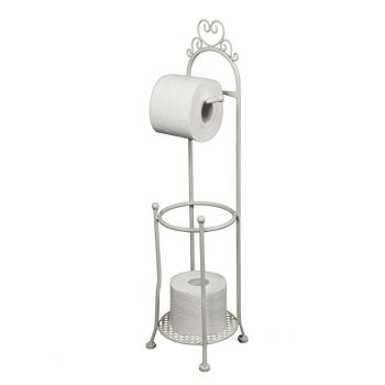 Porte-rouleau de papier toilette blanc antique