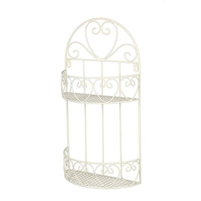 Étagère murale ronde en blanc antique - (H) 50 cm