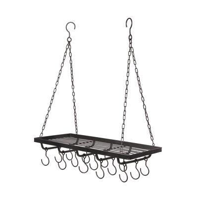 Colgador de ollas de hierro en negro - 60 cm