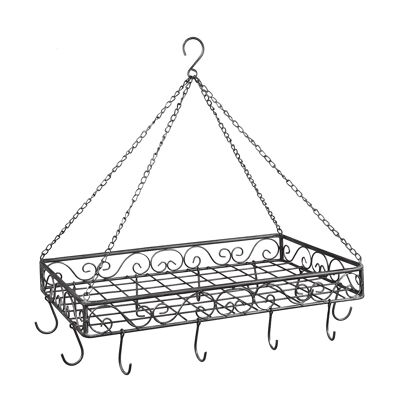 Iron pot hanger in gray - 60 cm