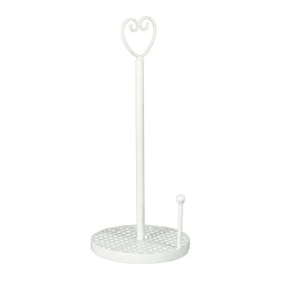 Kitchen roll holder heart in antique white