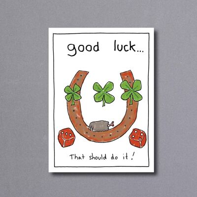 Good Luck Horseshoe – good luck card