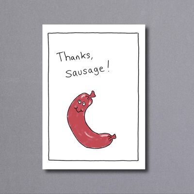 Thanks Sausage – thank you card