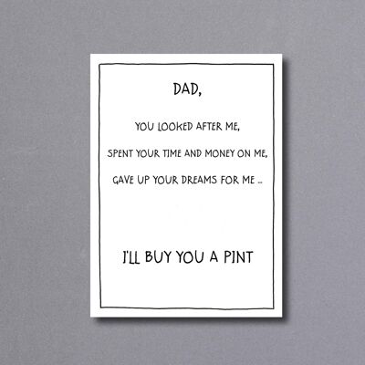 Buy You A Pint – father's day card