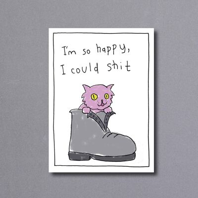 So Happy Cat – greetings card