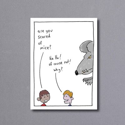 Scared Of Mice – greetings card