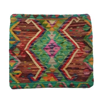 Kilim handvävt skogsgrönt kuddfodral 2