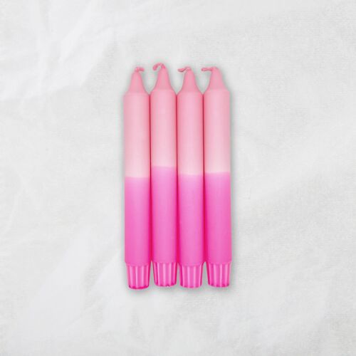 Dip Dye Design Candles / Bubblegum x Bright Pink