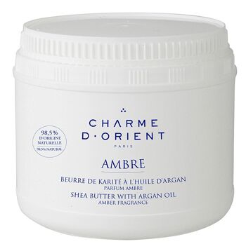 Beurre de karité à l'huile d'argan parfum Ambre 500gr