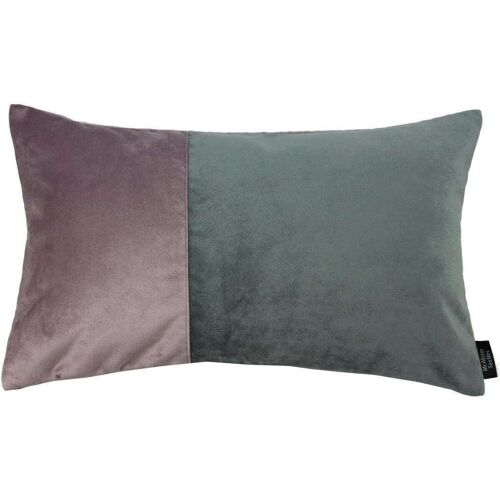 2 Colour Patchwork Velvet Purple + Grey Pillow