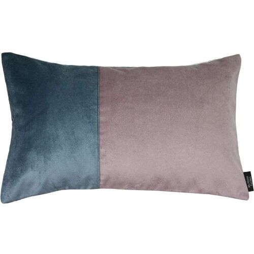 2 Colour Patchwork Velvet Blue + Purple Pillow