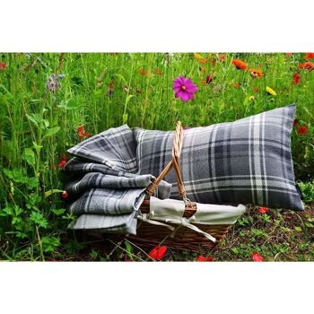 Coussin Tartan Angus Gris Anthracite - 49cm x 49cm 7