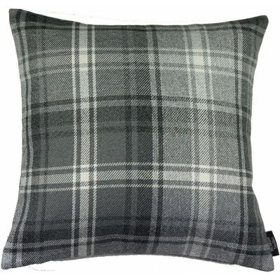 Angus Charcoal Grey Tartan Cushion-50cm x 30cm