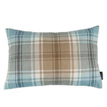 Angus Duck Egg Blue Tartan Coussin-43cm x 43cm 3