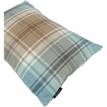 Angus Duck Egg Blue Tartan Coussin-43cm x 43cm 4