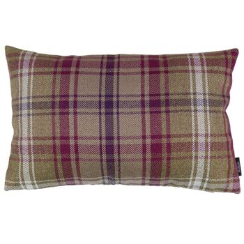 Coussin Angus Violet + Tartan Vert - 50cm x 30cm 1