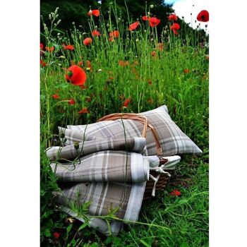 Coussin Tartan Angus Beige Crème - 50cm x 30cm 4