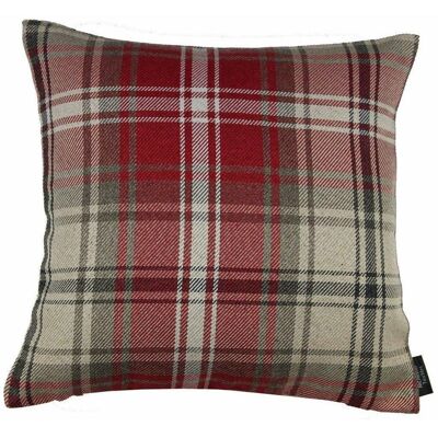 Angus Red + White Tartan Cushion-49cm x 49cm