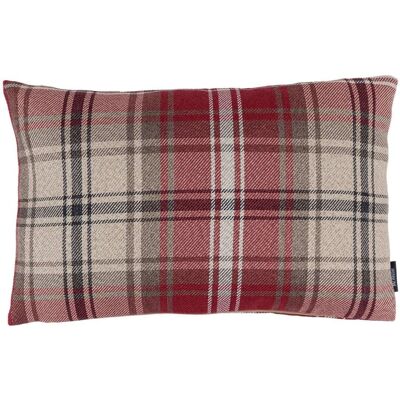 Angus Red + White Tartan Cushion-50cm x 30cm