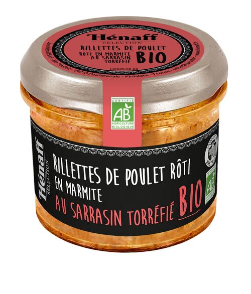Rillettes de poulet roti en marmite au sarrasin torrefie BIO Henaff Selection 90g