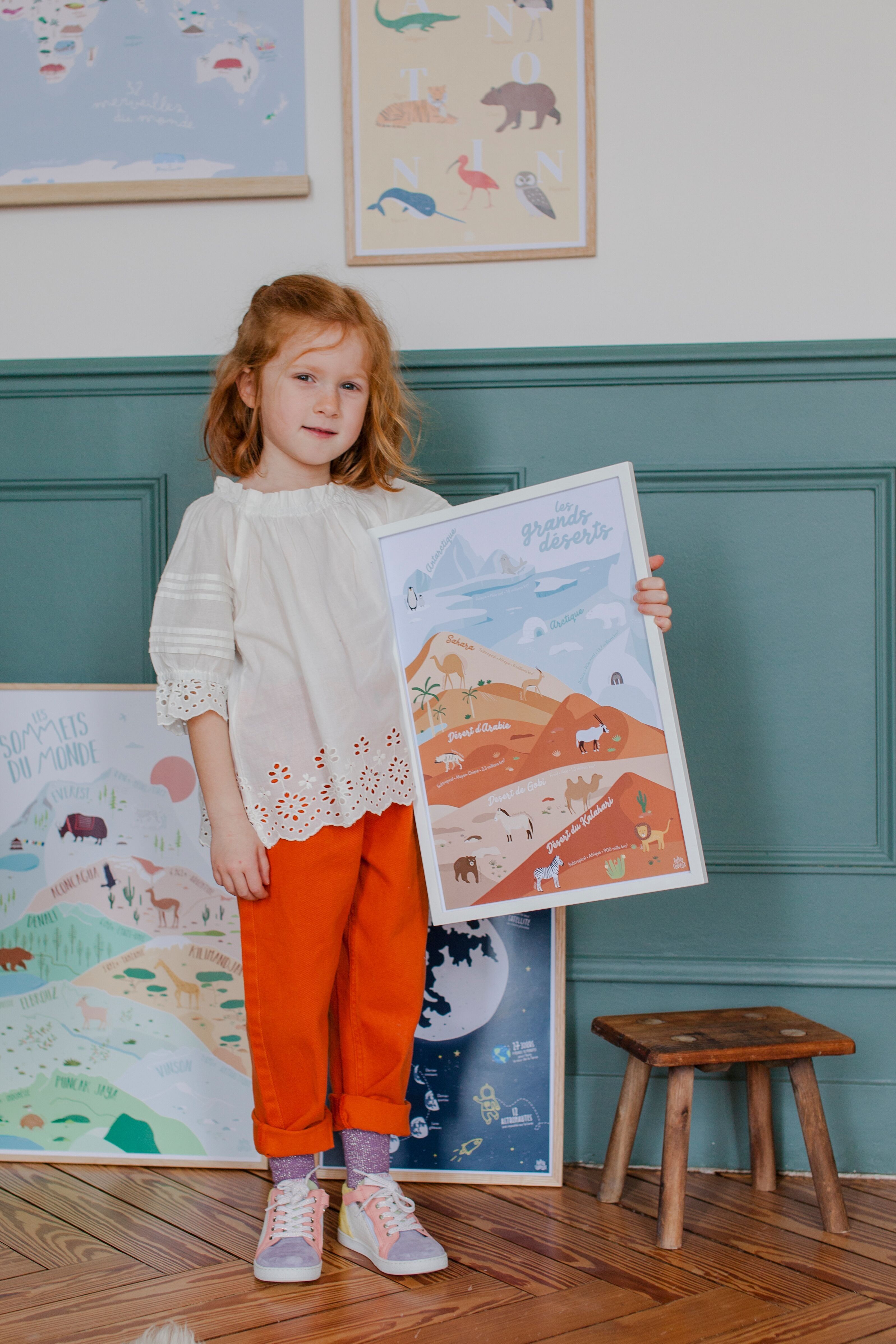 Affiche ludique enfant grands déserts A3