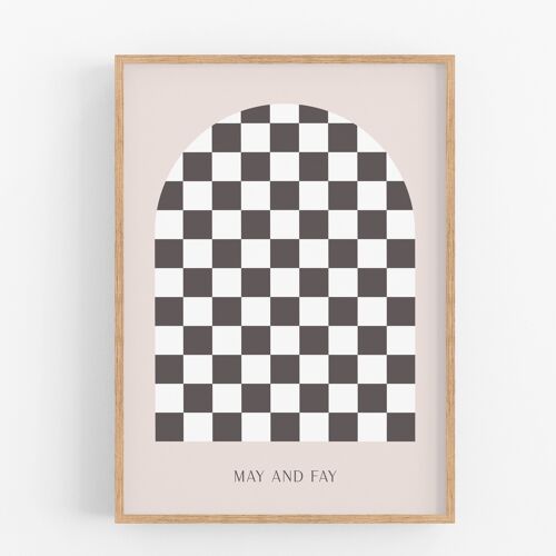 Poster Checkers Black & White B2