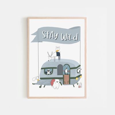 Estampado de vivero Stay Wild A5