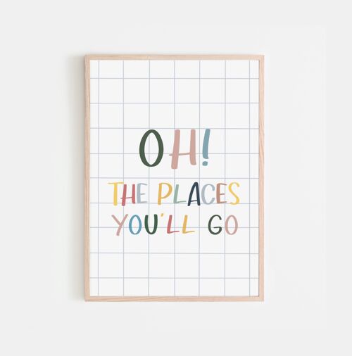 Oh! The Places You'll Go A4 Nursery Print