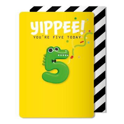 Crocodile Age 5 magnet card