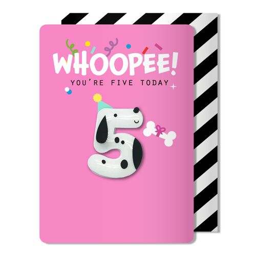 Dog Age 5 magnet card