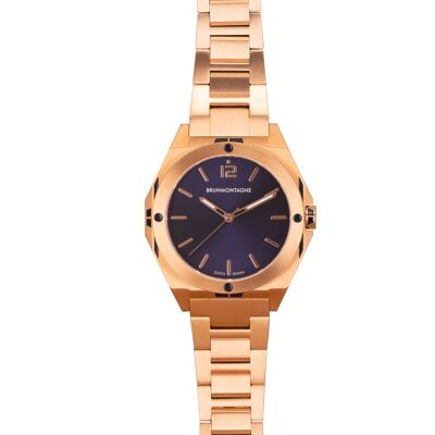 Representador 42 mm/Rgold/Blue/Brushed/Steel banda de 20-16 mm