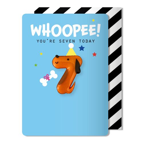 Dog Age 7 magnet card