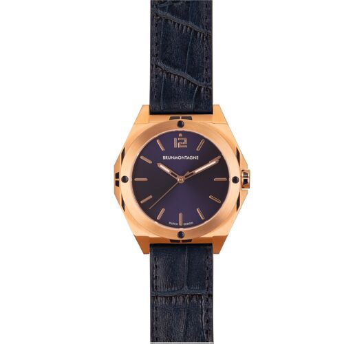 Representor 42mm/Rosegold/Blue/Brushed/Leather