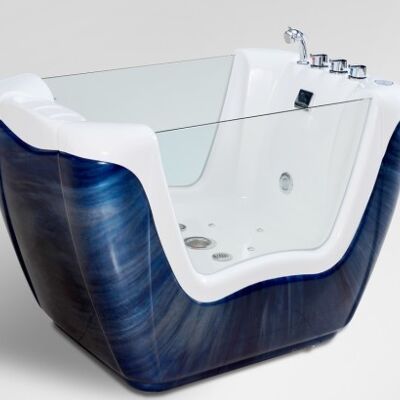 Bain à remous BLUE pour le toilettage complet avec hydromassage, hydro-ozone, bulles de lait, nano bulles et chromothérapie