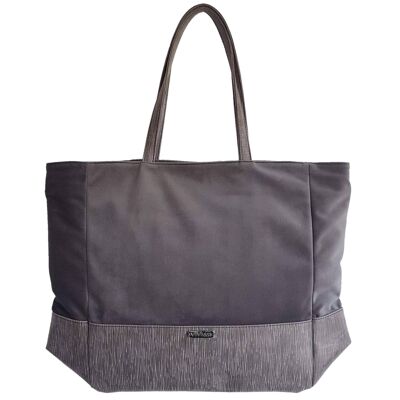 Bolso tote grande de lujo vegano gris oscuro