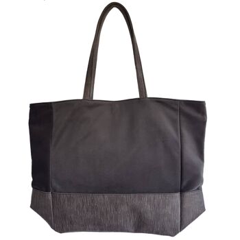 Grand sac fourre-tout Vegan gris foncé de luxe 2