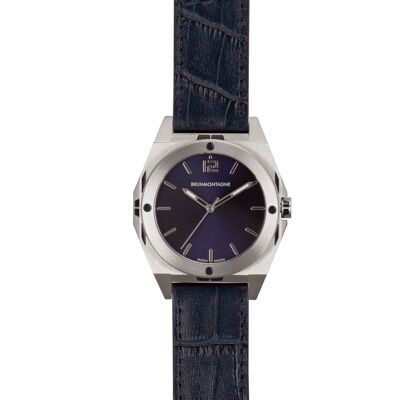 Representor 40mm/Steel/Blue/Brushed/Leather