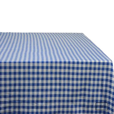 Tischdecke Rechteck, kariert - 140 x 280 cm - blau - weiss