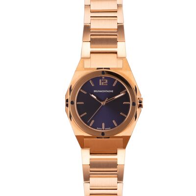 Representor 40mm/Rosegold/Blu/Lucido/Acciaio Cinturino 22-18mm