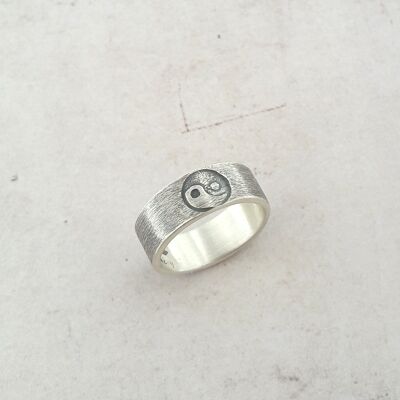 Ethnischer Yin-Yang-Ring aus 925er Silber