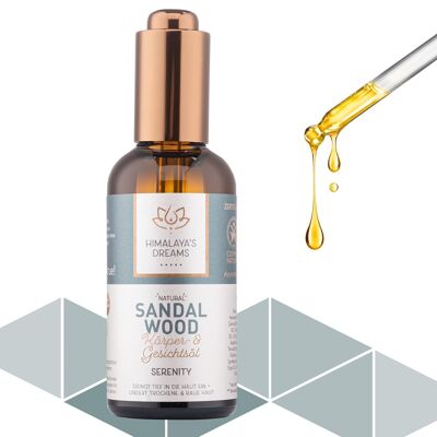 Ayurveda body and facial oil Sandalwood/Serenity 100ml / Vegan / certified natural cosmetics
