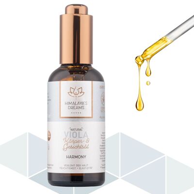 Ayurveda body and facial oil Viola/Harmony 100ml/Vegan/certified natural cosmetics