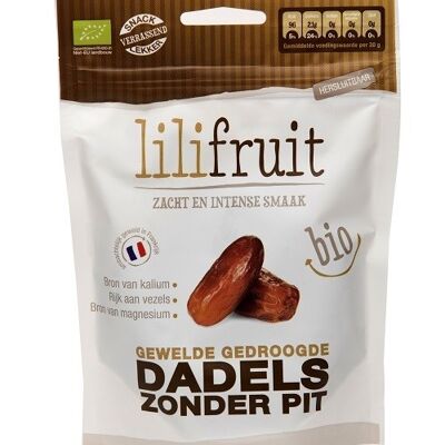 Gewelde gedroogde bio dadels z. pit 70 g